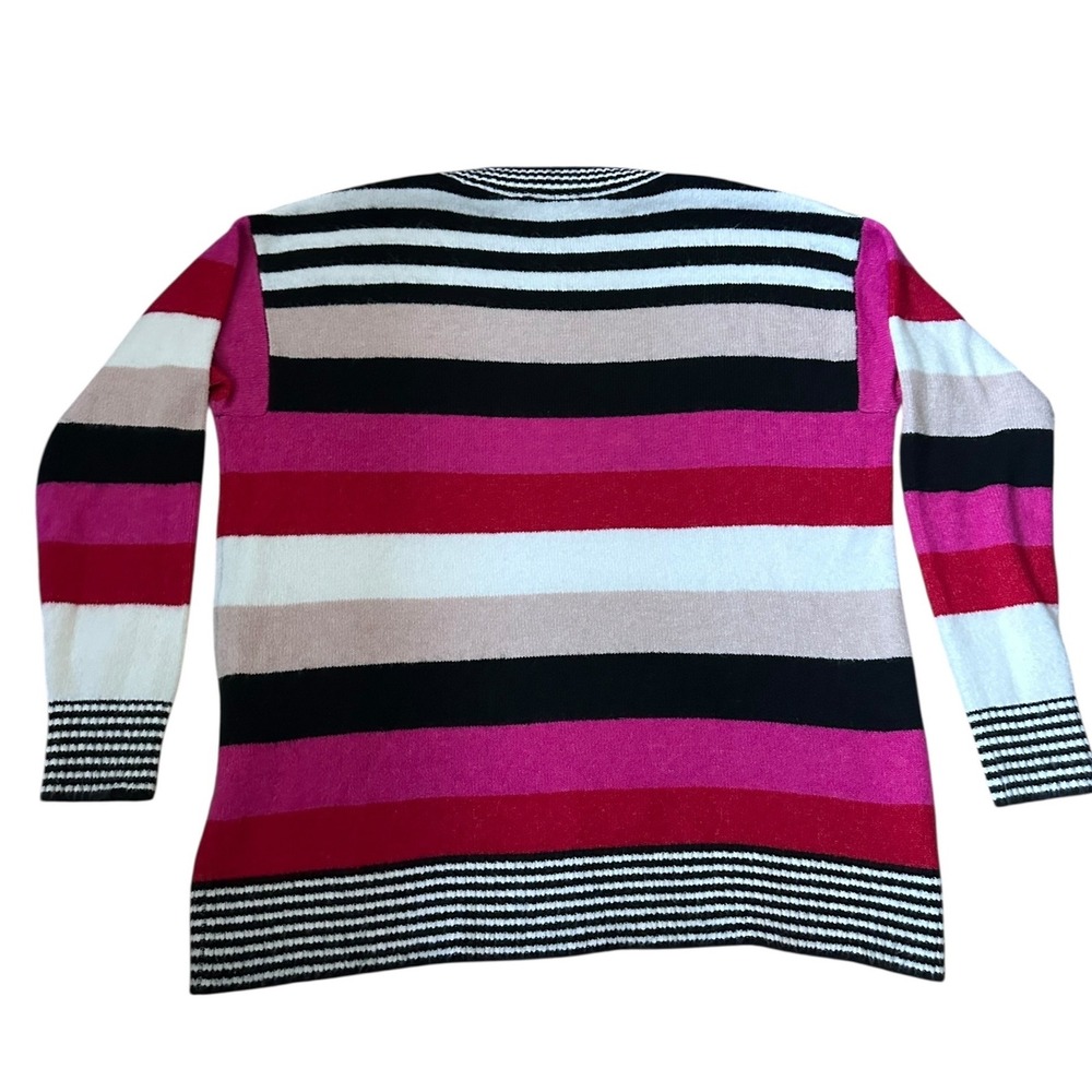 LOFT Outlet Striped Crew Neck Long Sleeve Sweater Women's Size L - Picture 3 of 10